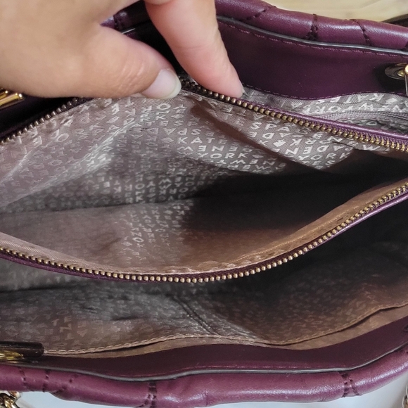 Kate Spade Meena Briar Lane Quilted Leather Handbag Crossbody in Plum Color - Picture 11 of 16